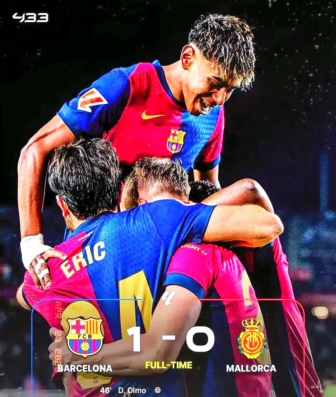 巴塞罗那球员破门得分，助球队获胜